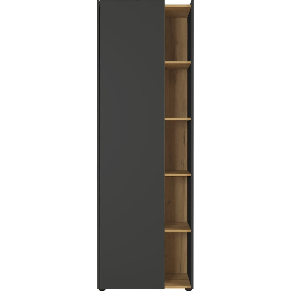 E-shop Čierno-hnedá skrinka Germania Austin, výška 188 cm