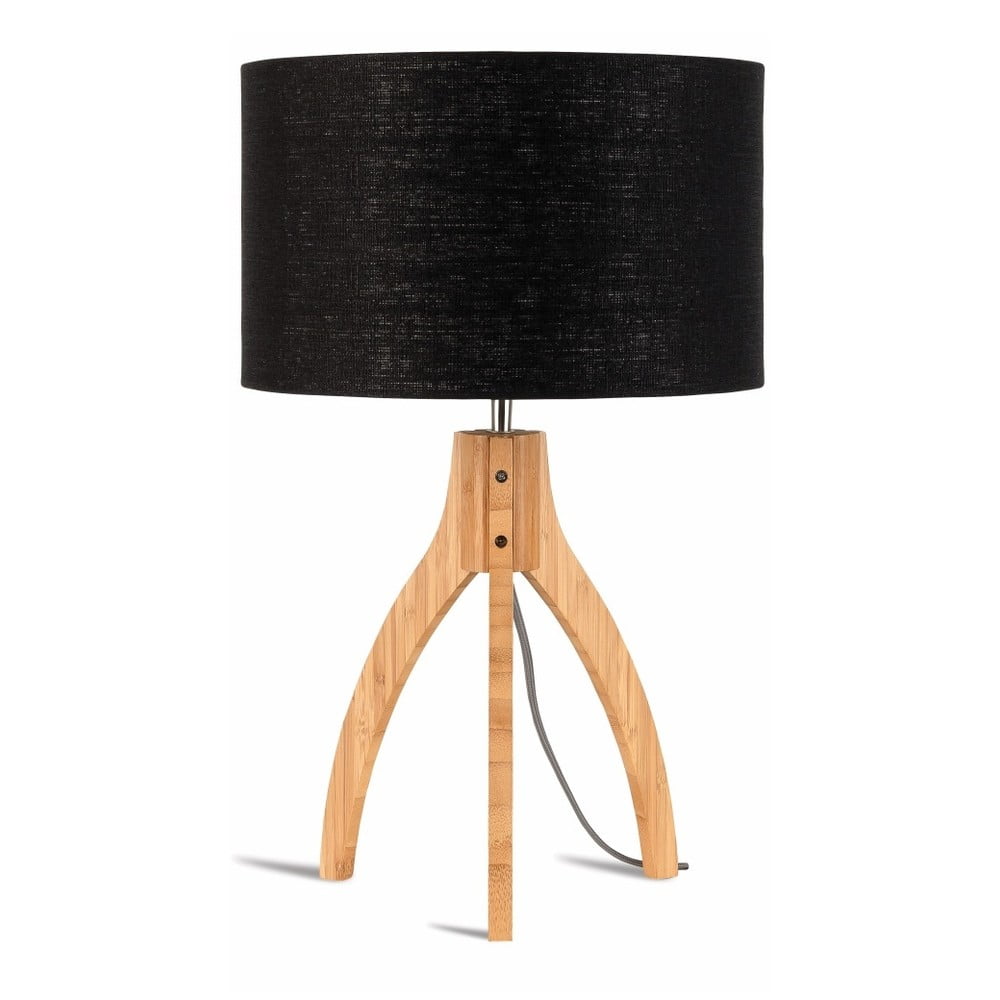 E-shop Stolová lampa s čiernym tienidlom a konštrukciou z bambusu Good&Mojo Annapurna