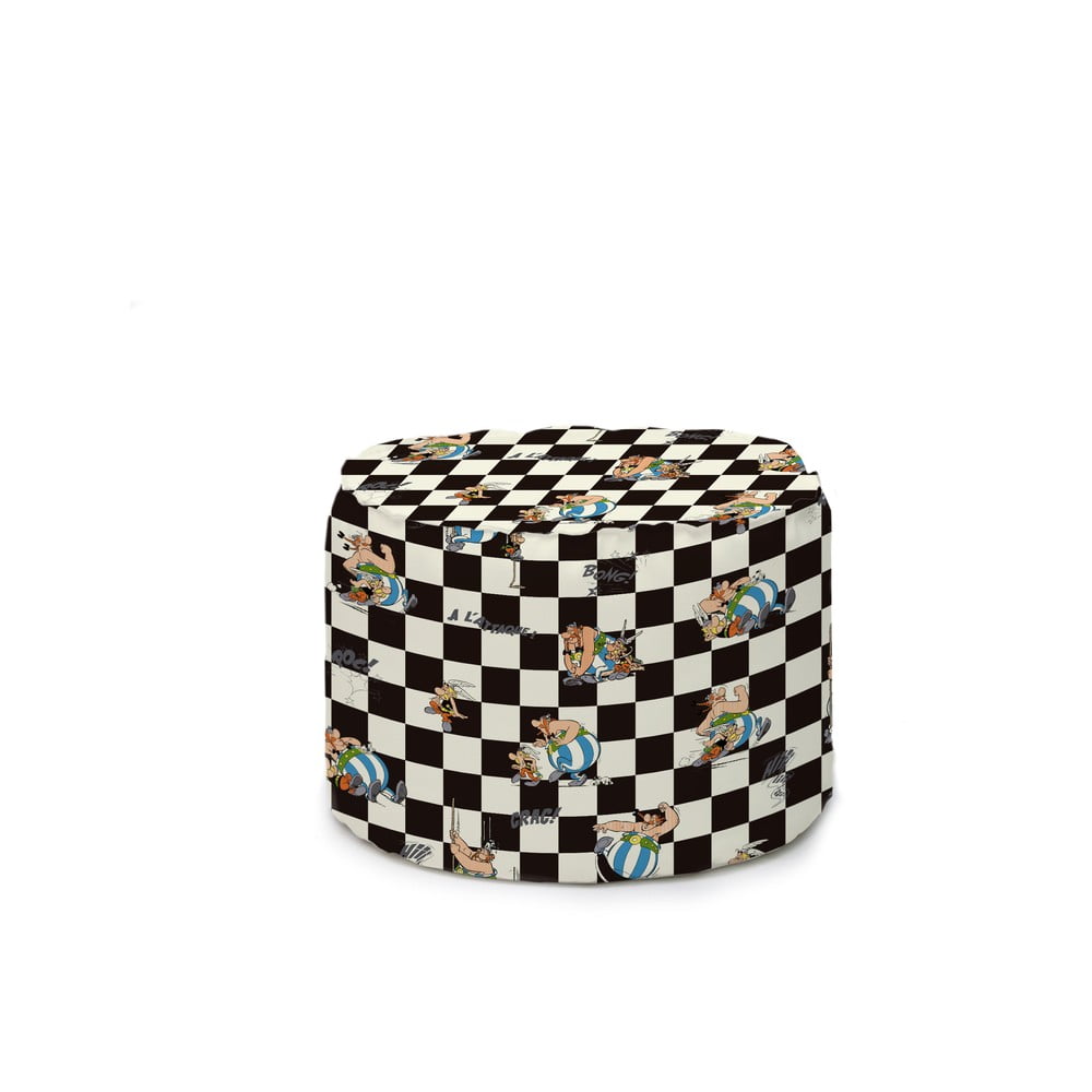 E-shop Bielo-čierny taburet Asterix Checkerboard - Really Nice Things