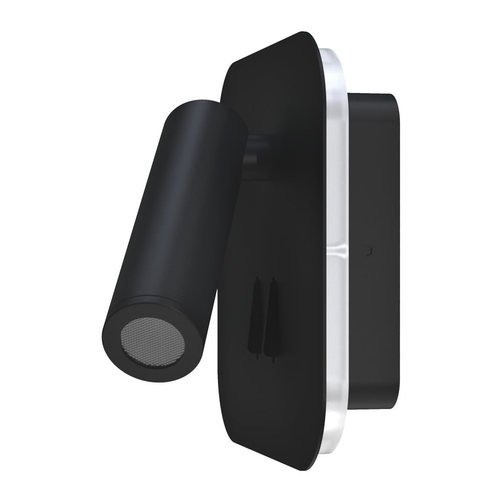 E-shop Čierne nástenné svietidlo SULION Milu, dĺžka 13 cm