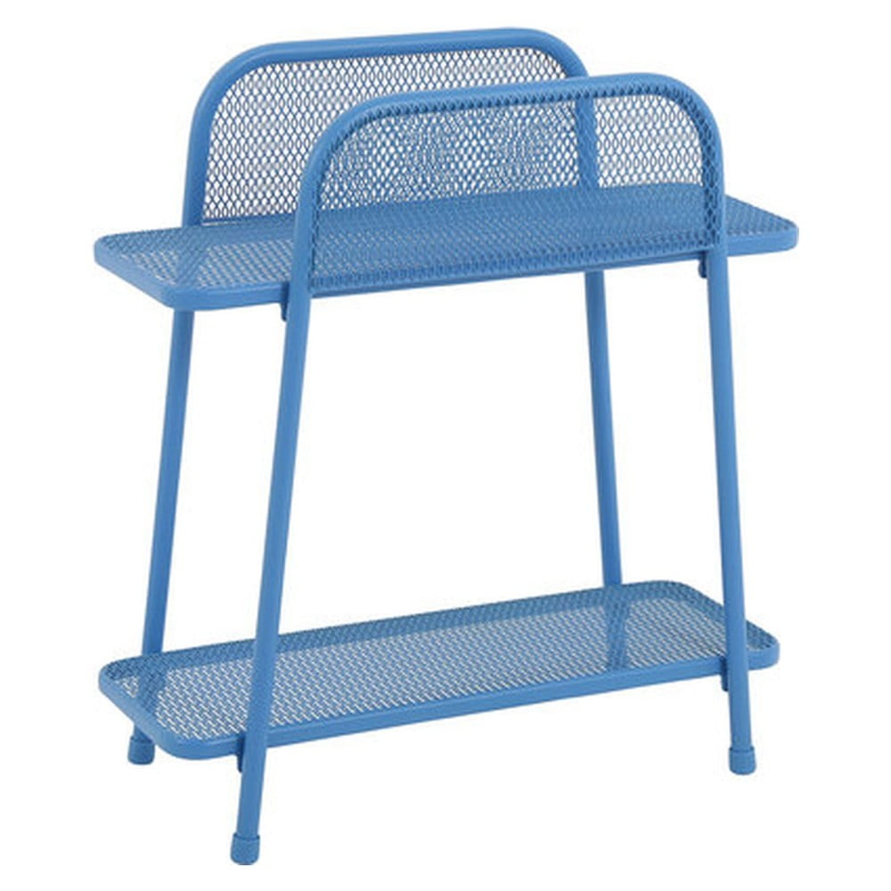 E-shop Modrý kovový odkladací stolík na balkón ADDU MWH, výška 70 cm