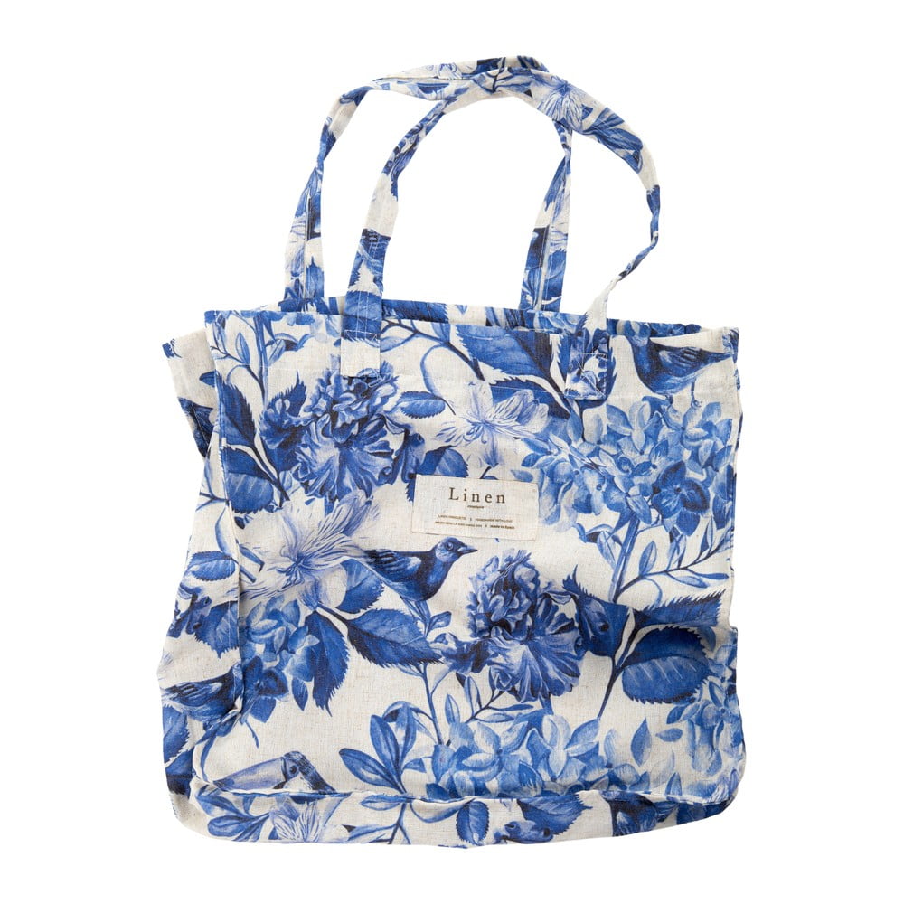 E-shop Látková taška Really Nice Things Blue Flowers, šírka 42 cm