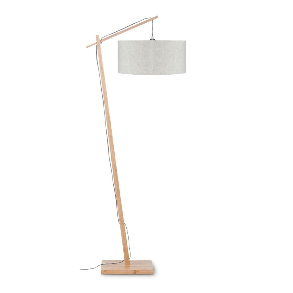 E-shop Stojacia lampa so svetlobéžovým tienidlom a konštrukciou z bambusu Good&Mojo Andes
