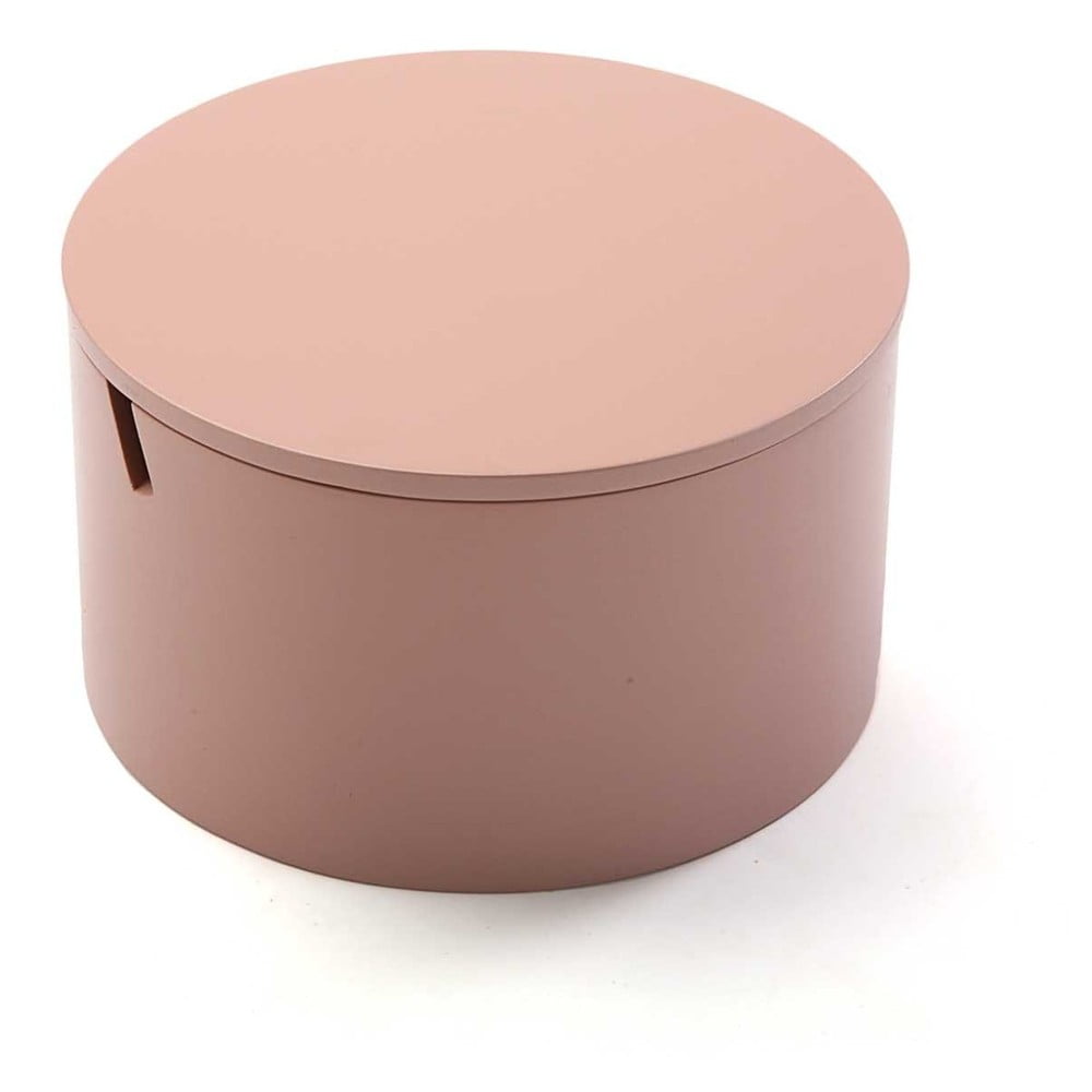 E-shop Ružový drevený box na šperky Versa Pinky, ø 14 cm