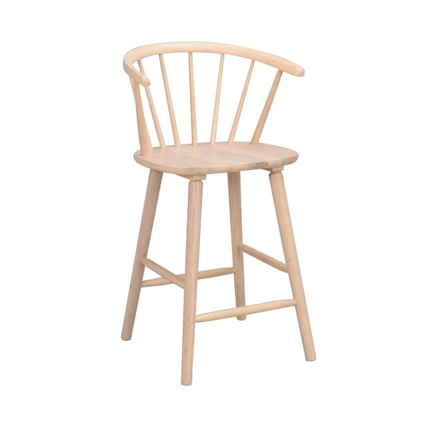 Biela barová stolička z kaučukového dreva Rowico Carmen