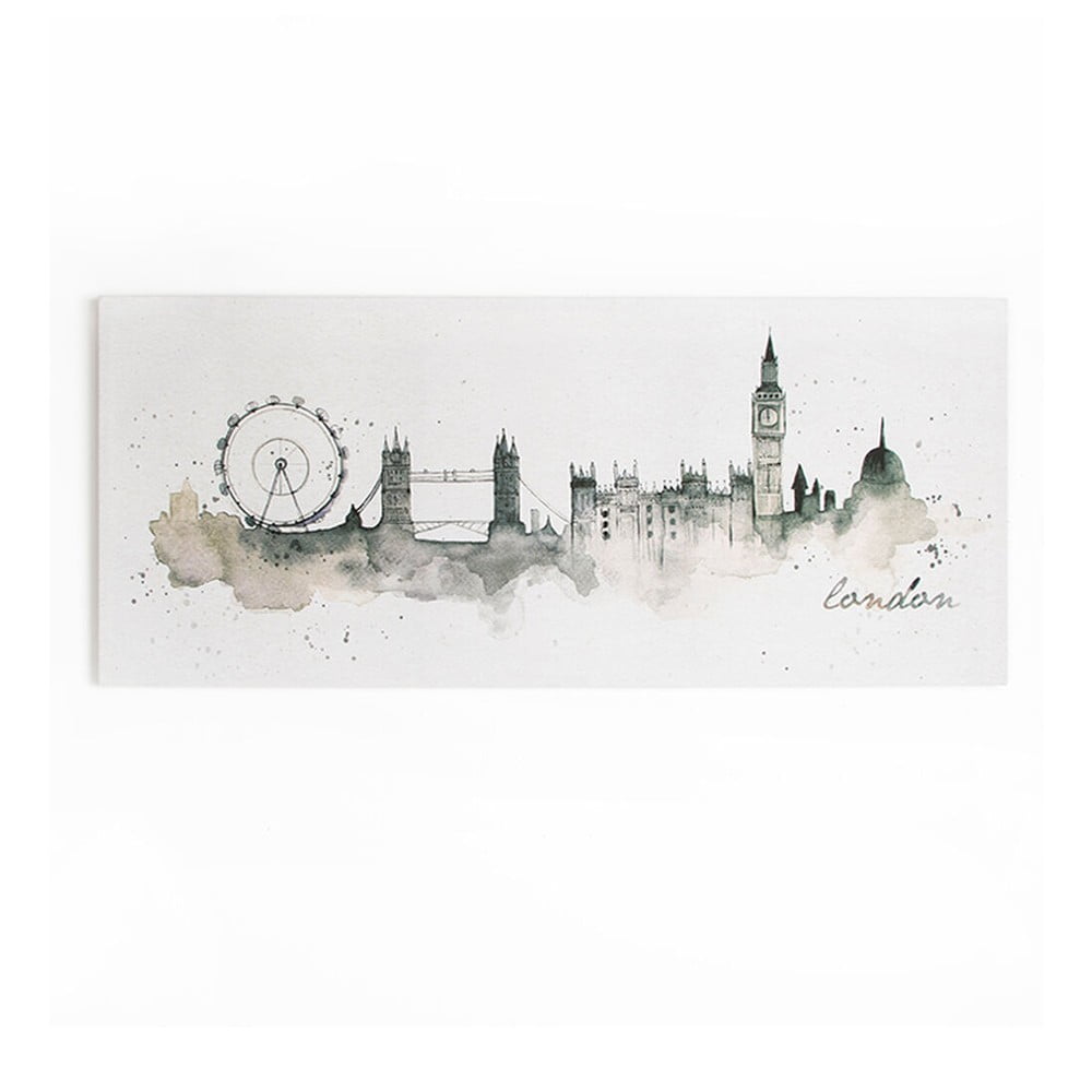 E-shop Obraz Graham & Brown London Watercolour, 120 × 50 cm