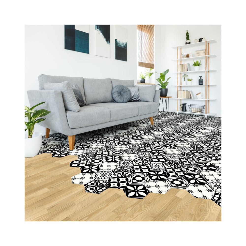 Obrázok Sada 10 samolepiek na podlahu Ambiance Floor Stickers Hexagons Manoela, 40 × 90 cm