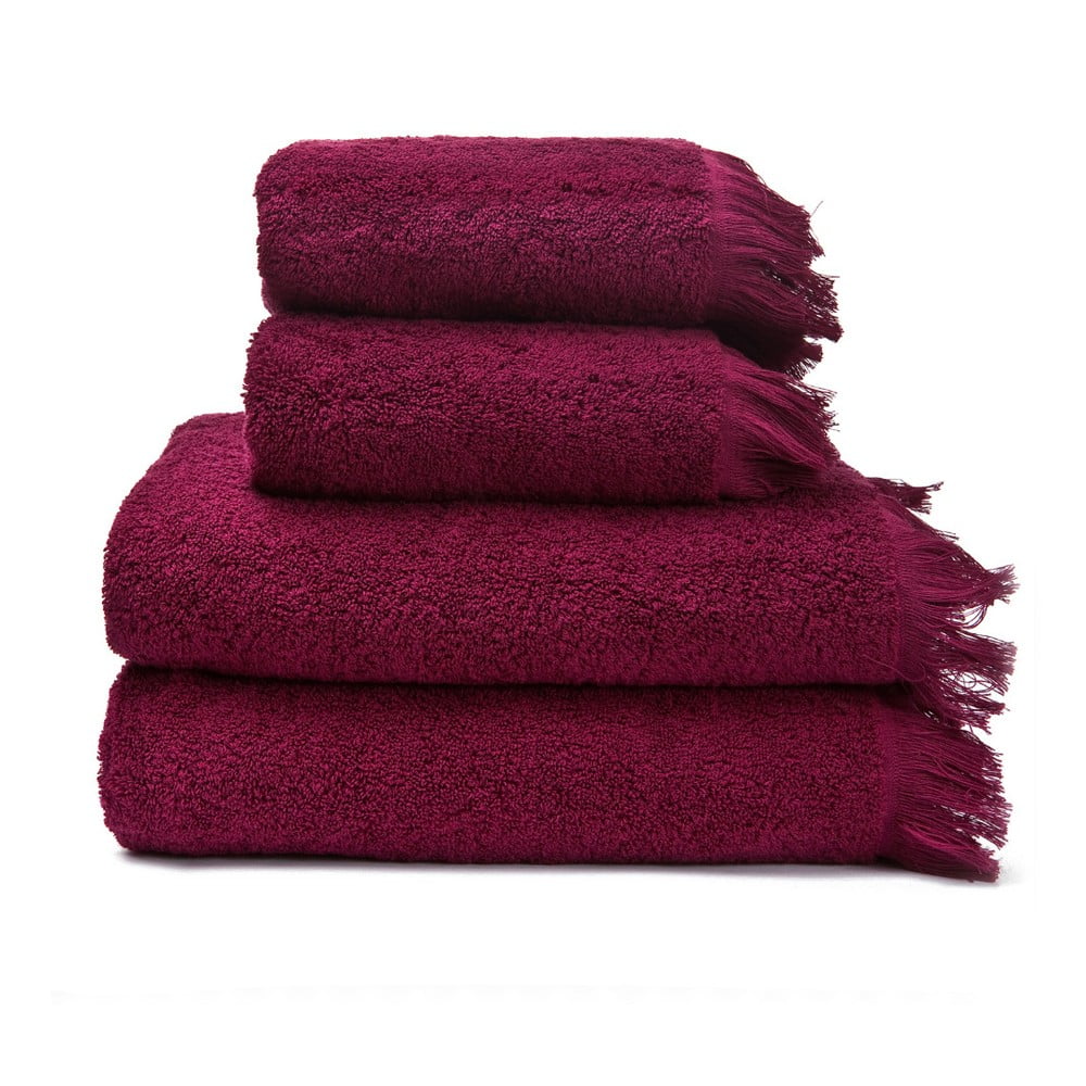 E-shop Sada 2 červených uterákov a 2 osušiek zo 100% bavlny Bonami Selection, 50 × 90 + 70 × 140 cm