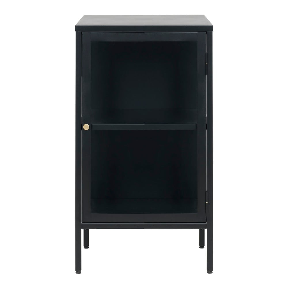 E-shop Čierna vitrína Unique Furniture Carmel, výška 85 cm