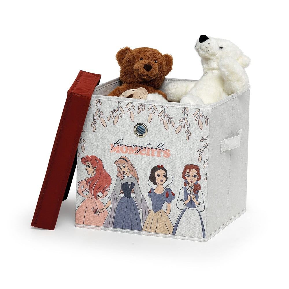 E-shop Detský textilný úložný box s vekom Domopak Disney Princess, 30 x 30 x 30 cm