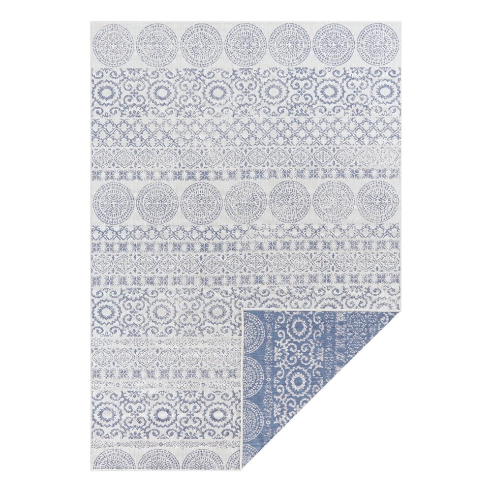 E-shop Modro-biely vonkajší koberec Ragami Circle, 160 x 230 cm