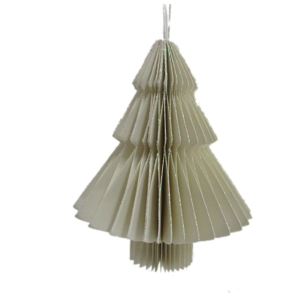 E-shop Svetlosivá papierová vianočná ozdoba v tvare stromu Only Natural, dĺžka 10 cm