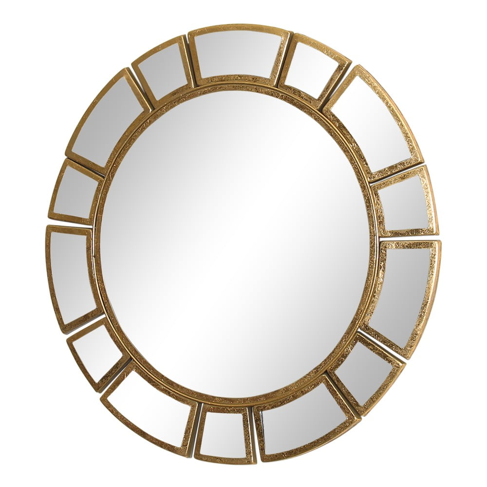 E-shop Nástenné zrkadlo s kovovým rámom v zlatej farbe Westwing Collection Amy, ø 78 cm