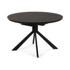 Čierny rozkladací jedálenský stôl La Forma Haydee, ø 120 cm