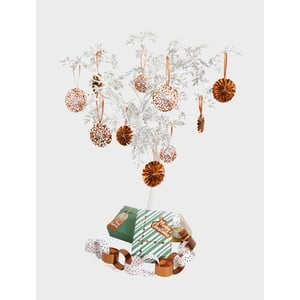 Sada 10 vianočných papierových dekorácií na stromček Neviti Rose zlaté