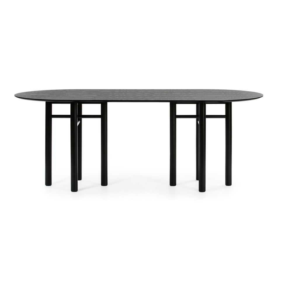 E-shop Čierny oválny jedálenský stôl Teulat Junco, dĺžka 200 cm
