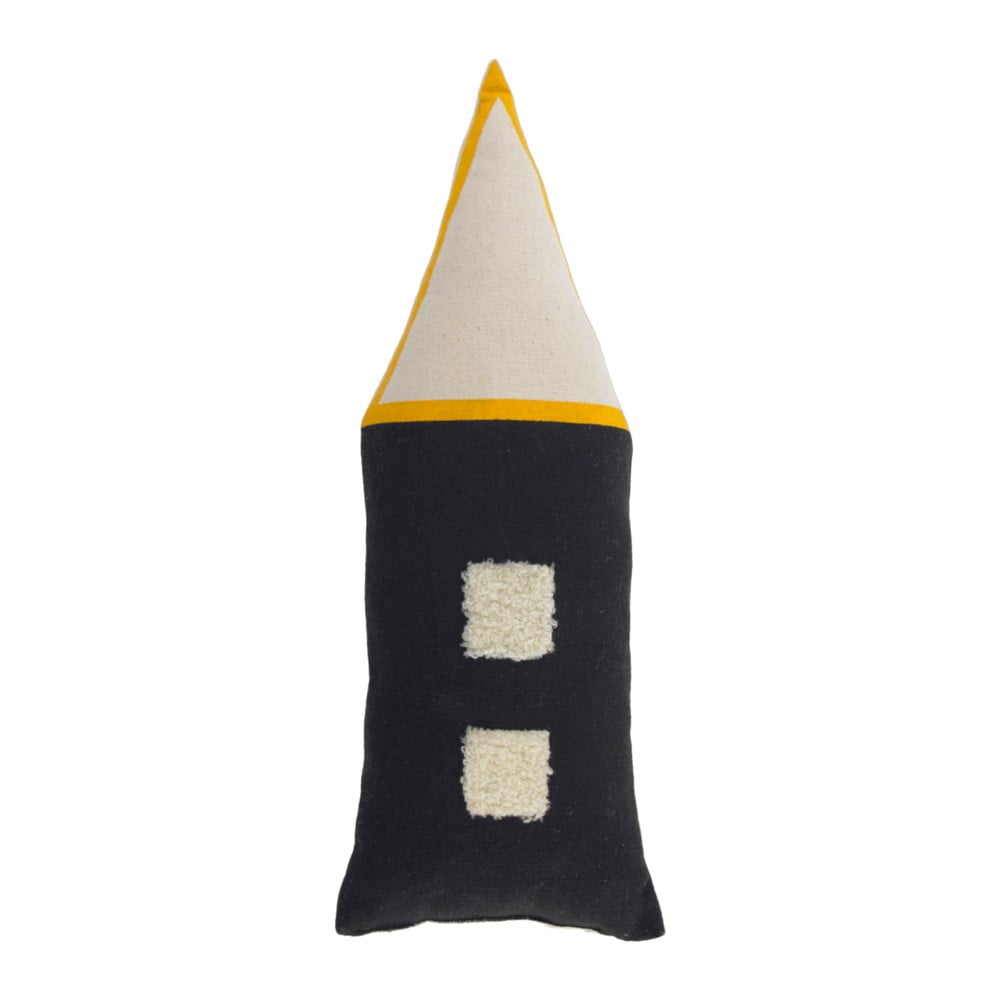 E-shop Čierno-béžový detský vankúš z organickej bavlny Kave Home Nisi, 13 x 35 cm