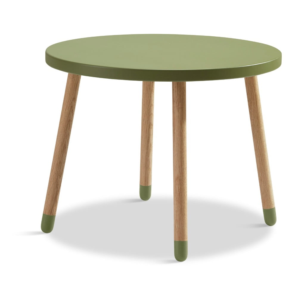 E-shop Zelený detský stolík Flexa Dots, ø 60 cm