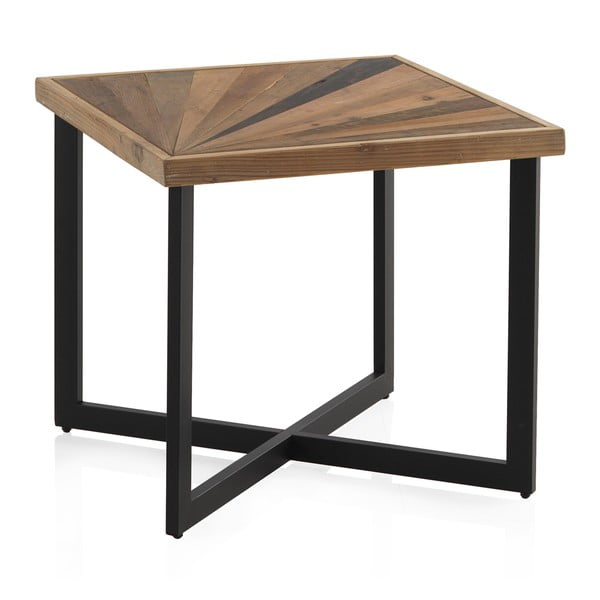 Konferenčný stôl s čiernou železnou konštrukciou Geese sunrays, 60 x 60 cm