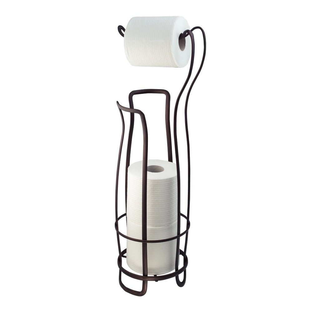 E-shop Bronzový oceľový stojan na toaletný papier so zásobníkom InterDesign, 62,5 cm