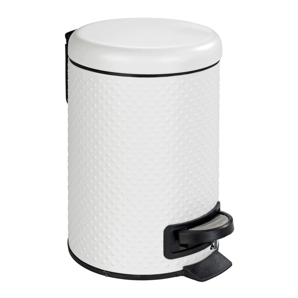E-shop Biely kúpeľňový odpadkový kôš z ocele Wenko Punto, 3 l
