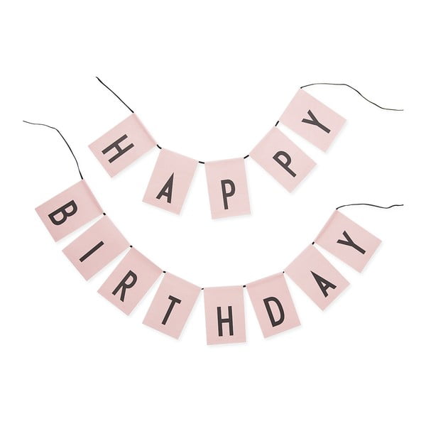 Ružová girlanda Design Letters Happy Birthday
