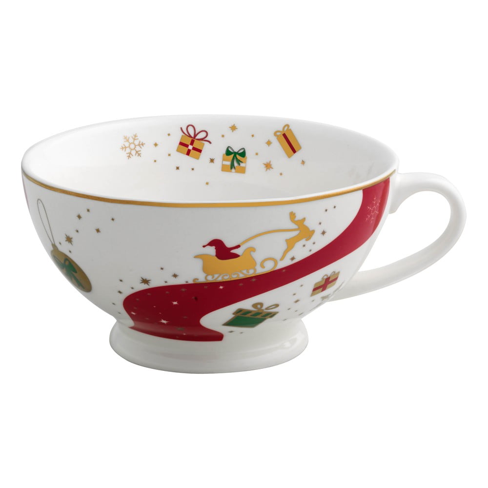 E-shop Porcelánová šálka na čaj s vianočným motívom Brandani Alleluia, ⌀ 14 cm