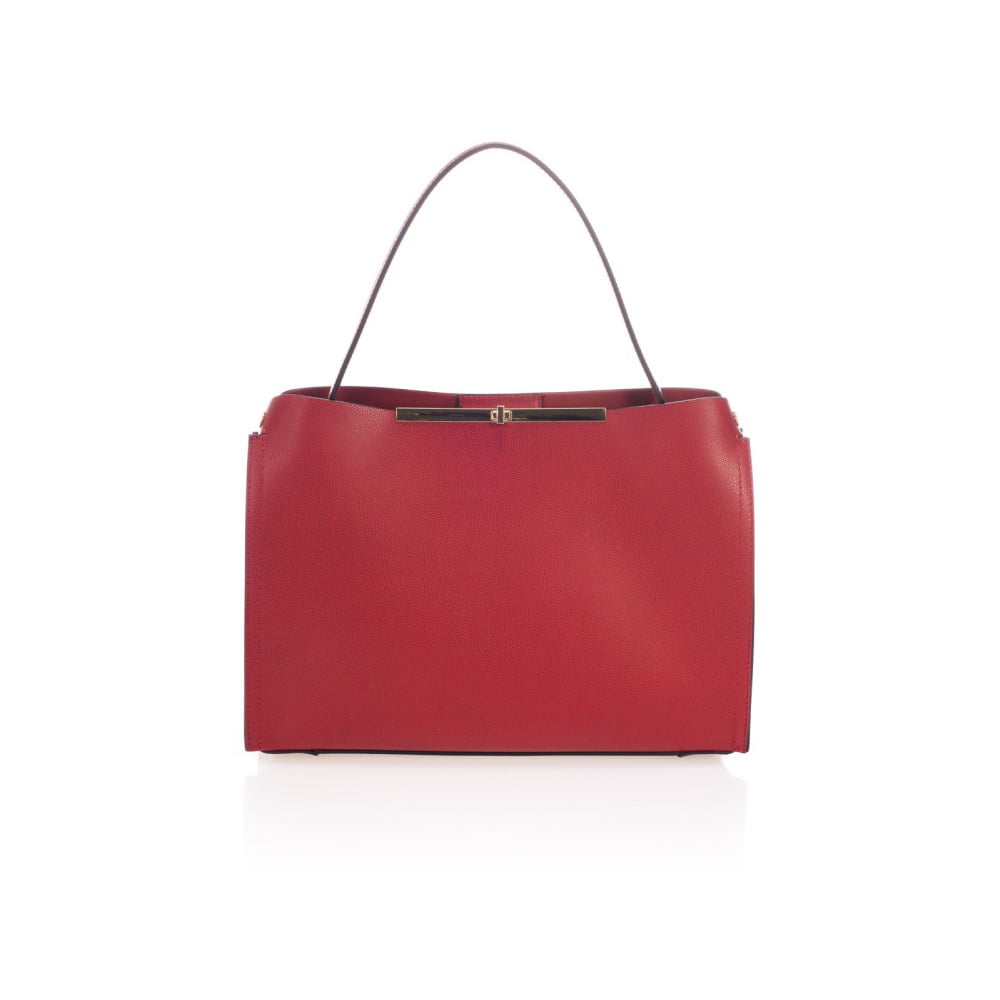 Červená kožená kabelka Lisa Minardi Ganna