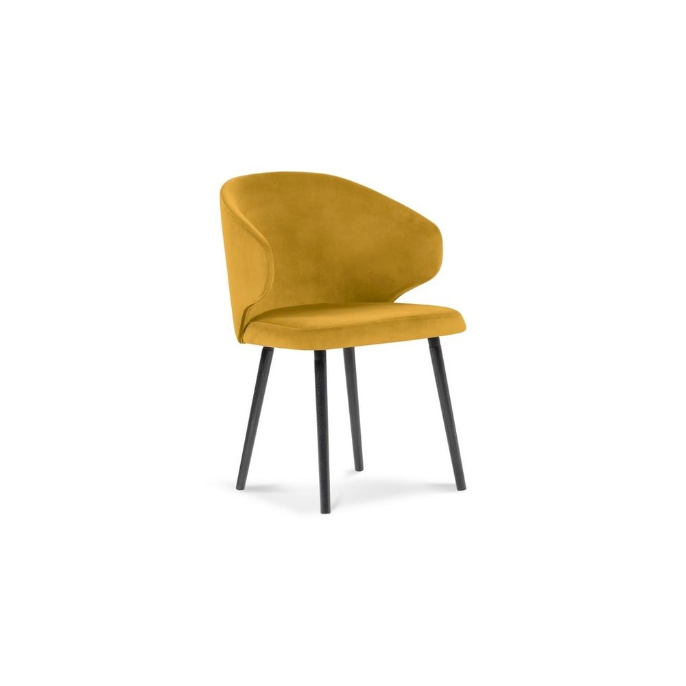 E-shop Žltá jedálenská stolička so zamatovým poťahom Windsor & Co Sofas Nemesis