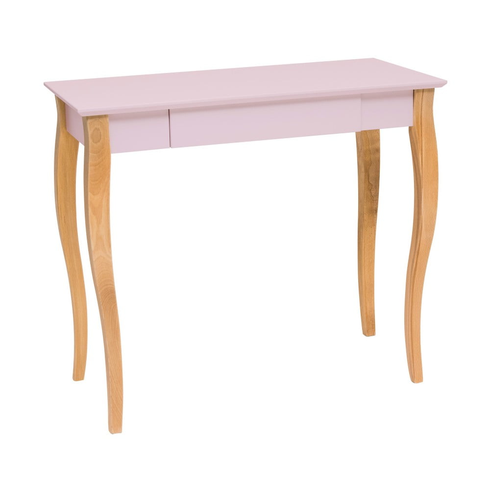 E-shop Ružový písací stôl Ragaba Lillo, dĺžka 85 cm