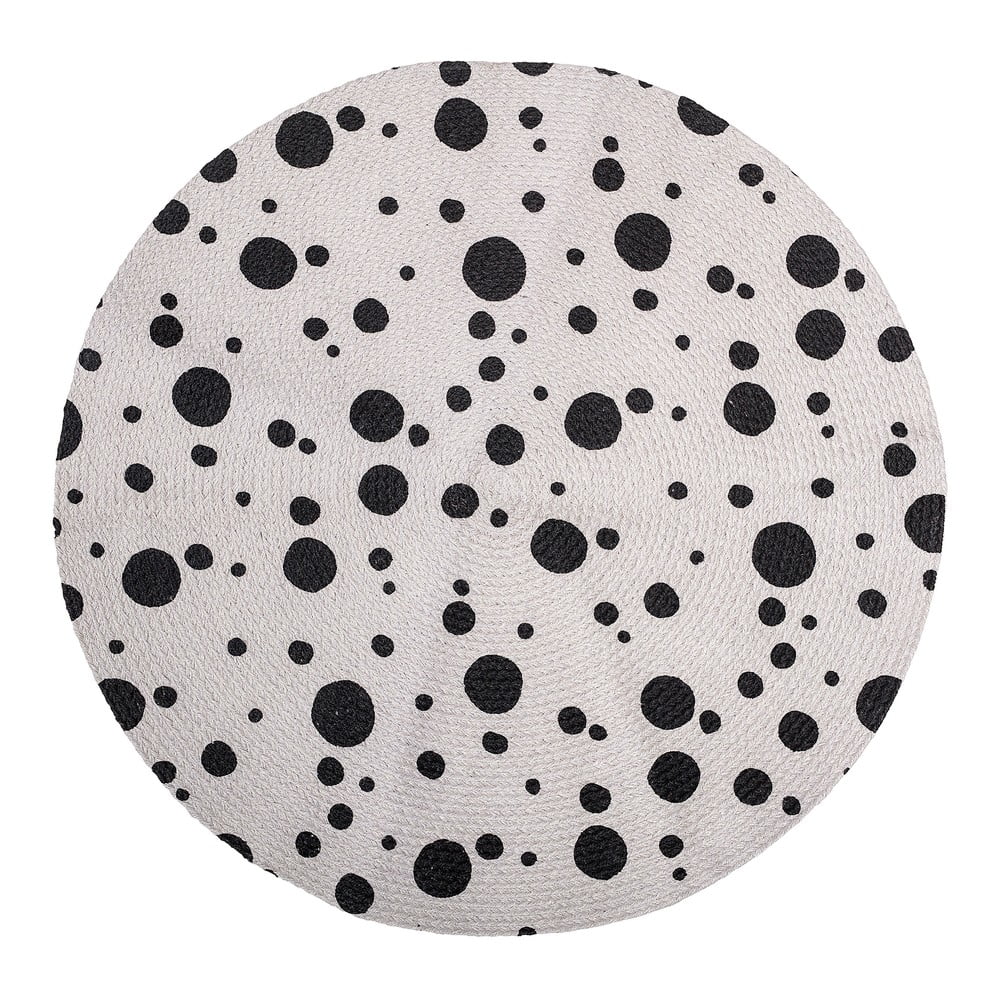E-shop Detský čierno-sivý koberec Bloomingville Mini Dots, ⌀ 80 cm
