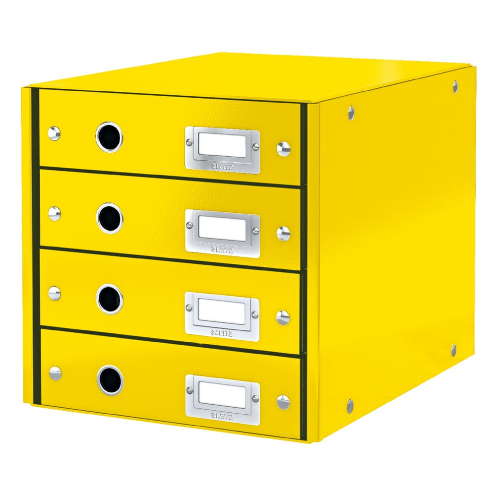 Žltá škatuľa s 4 zásuvkami Leitz Office, dĺžka 36 cm