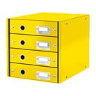 Žltá škatuľa s 4 zásuvkami Leitz Office, dĺžka 36 cm
