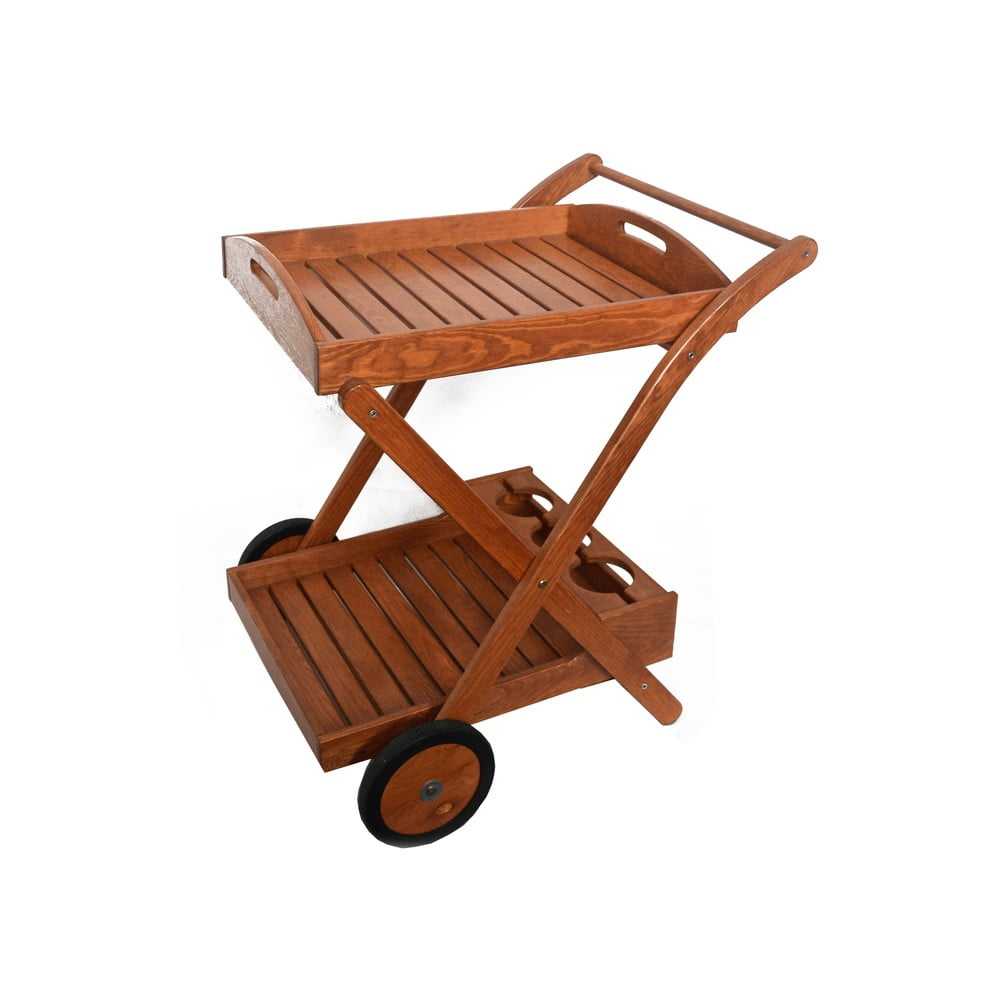 E-shop Záhradný servírovací stolík z borovicového dreva 74x61 cm - Rojaplast