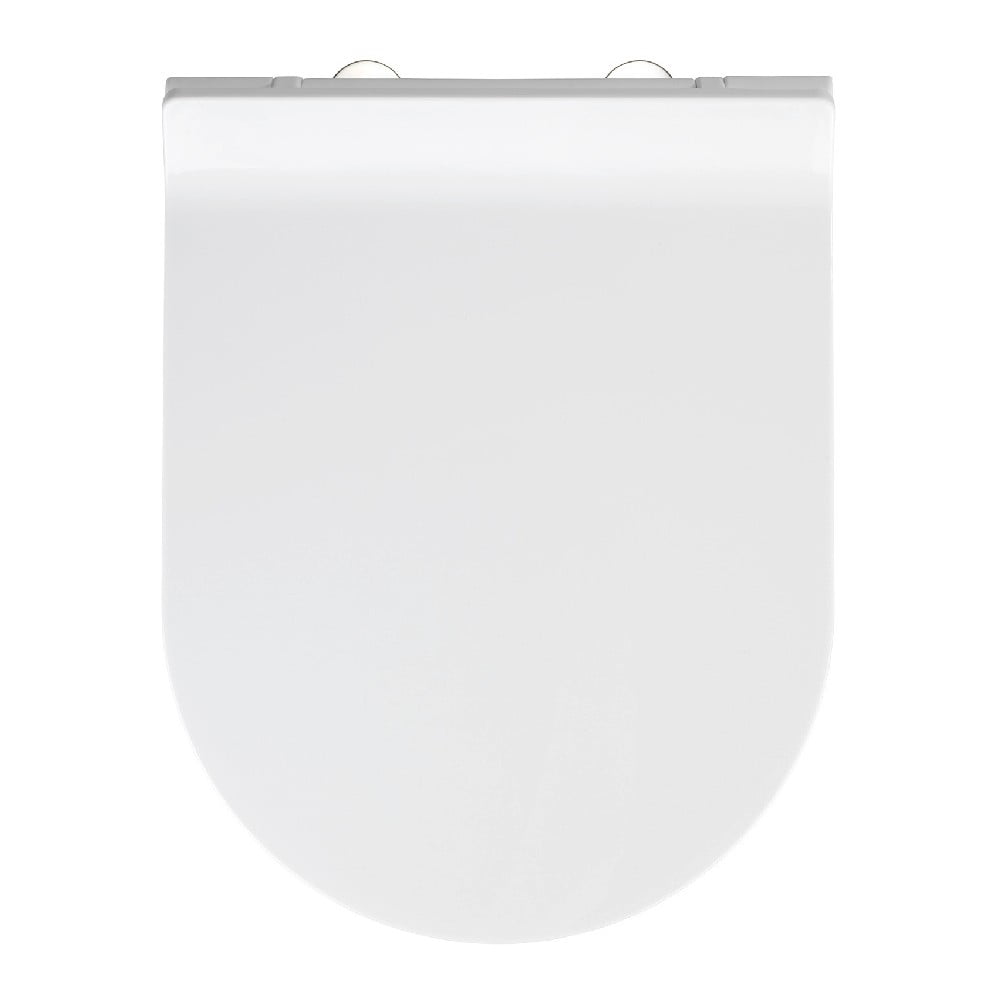 E-shop Biele WC sedadlo s jednoduchým zatváraním Wenko Habos, 46 × 36 cm