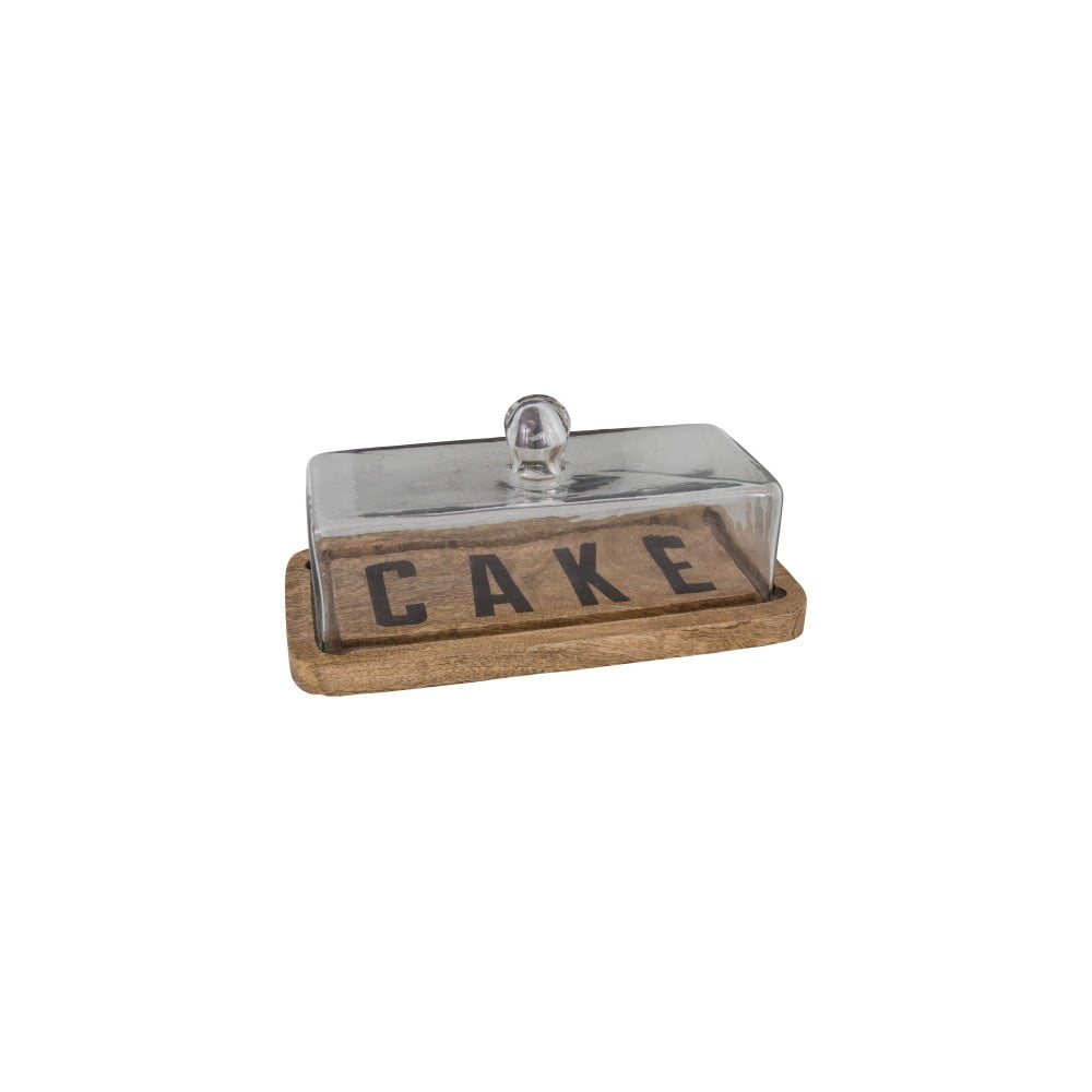 E-shop Drevený podnos na tortu so skleneným poklopom Antic Line Cake