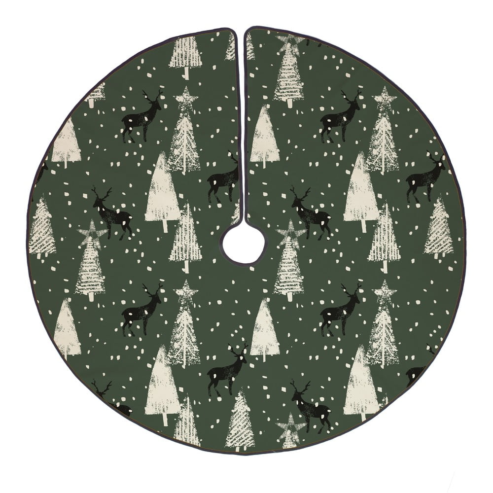 E-shop Bavlnený koberec pod vianočný stromček Butter Kings Deer in the Forest, ø 130 cm