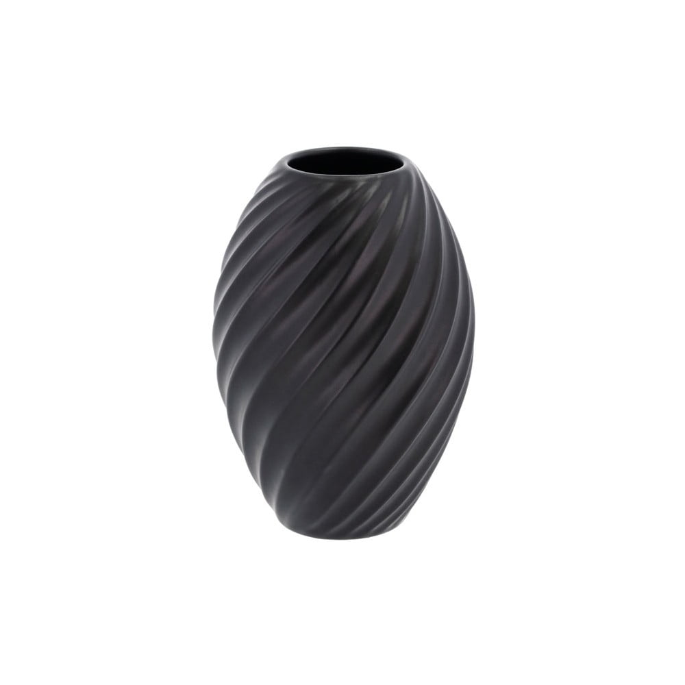 E-shop Čierna porcelánová váza Morsø River, výška 16 cm