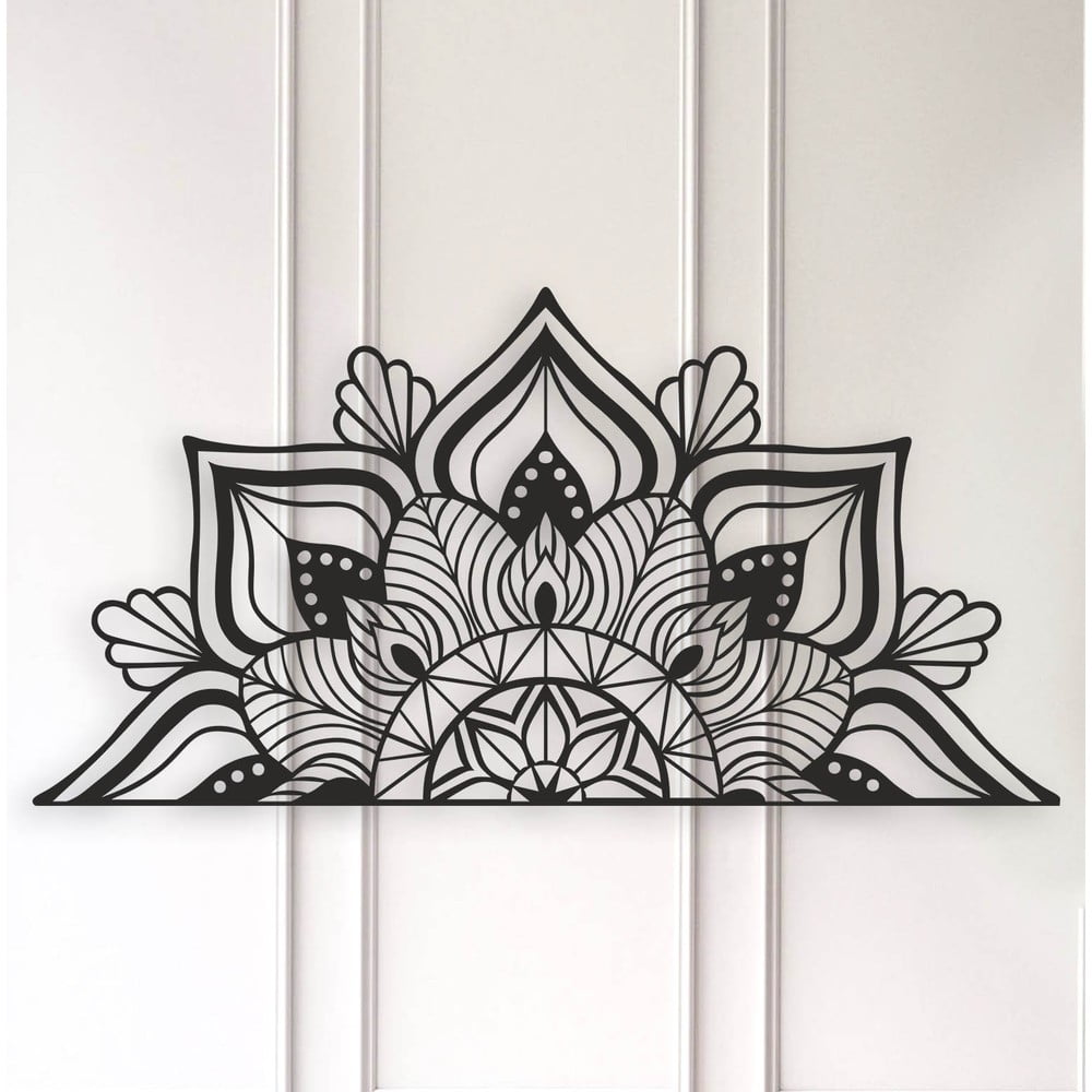 E-shop Čierna kovová nástenná dekorácia Kate Louise Mandala