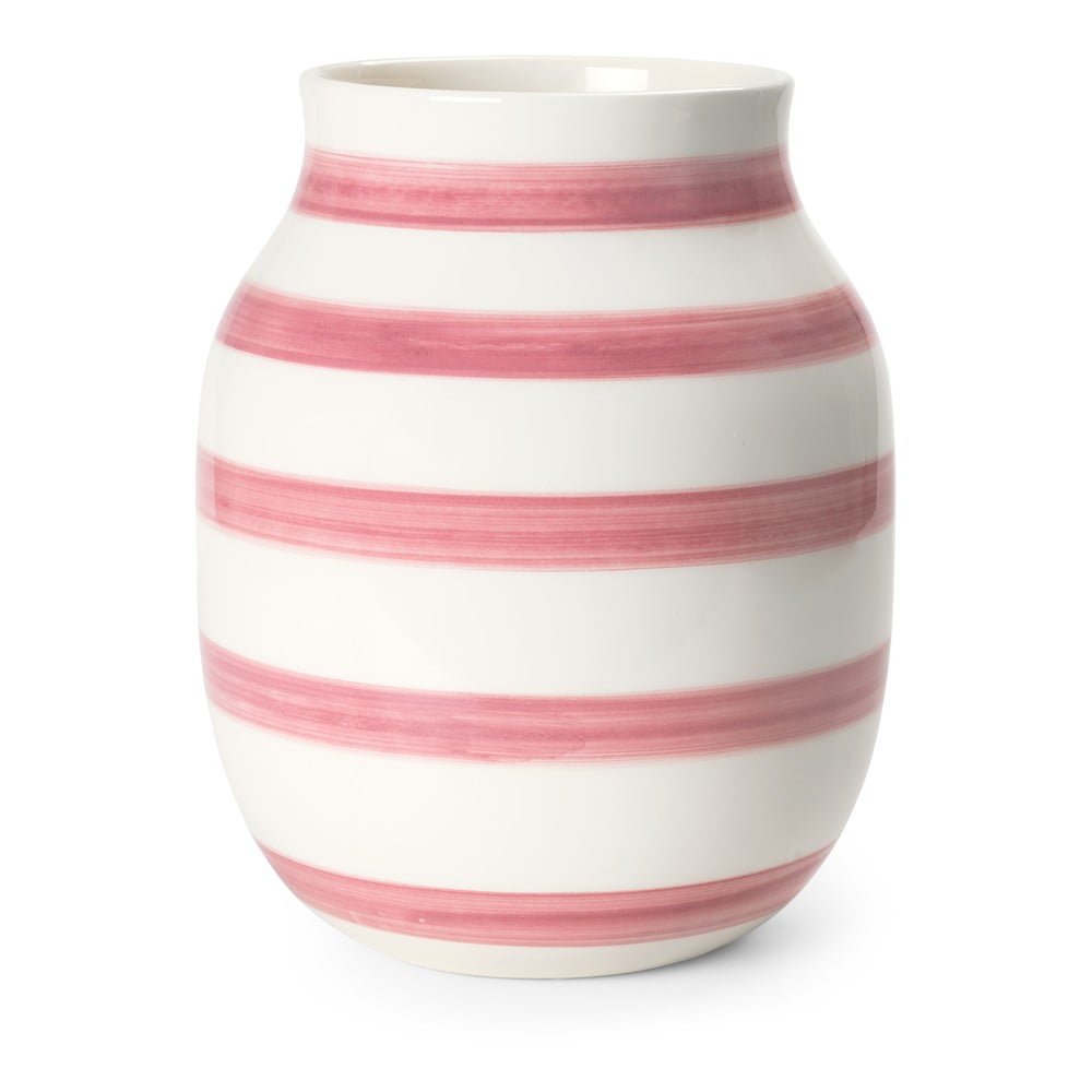 E-shop Bielo-ružová keramická váza Kähler Design Omaggio, výška 20 cm