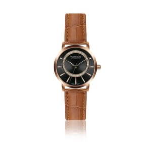 Dámske hodinky s hnedým remienkom z pravej kože Walter Bach Union