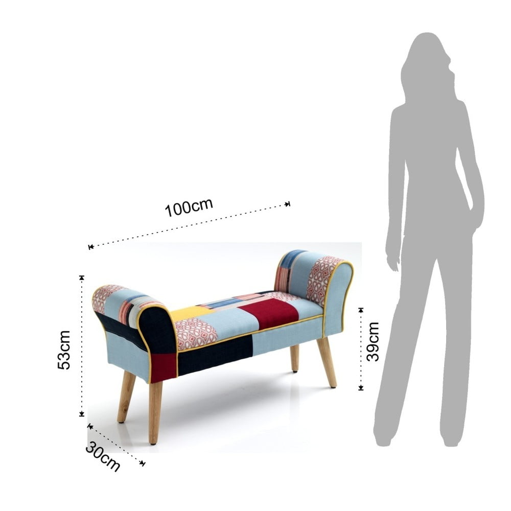 Obrázok Farebná lavica s nohami z dubového dreva Tomasucci Kaleidos