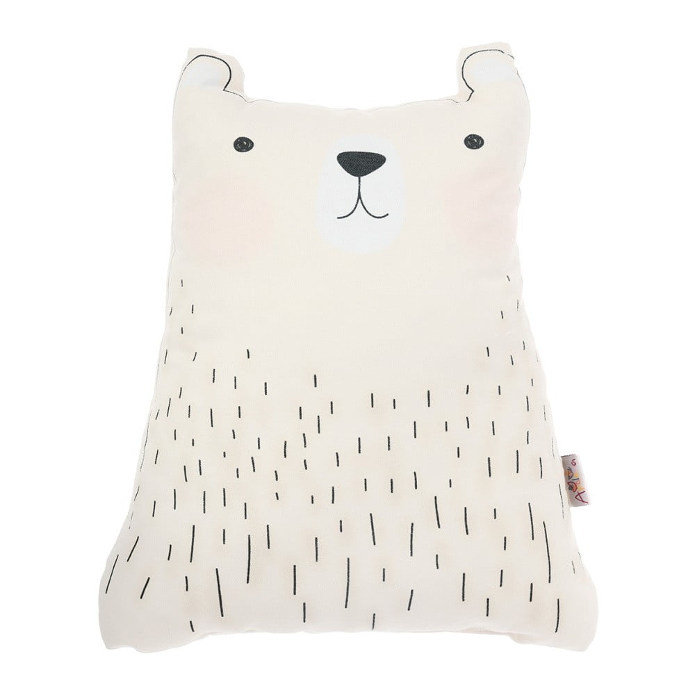 E-shop Biely detský vankúšik s prímesou bavlny Mike & Co. NEW YORK Pillow Toy Bear Cute, 22 x 30 cm