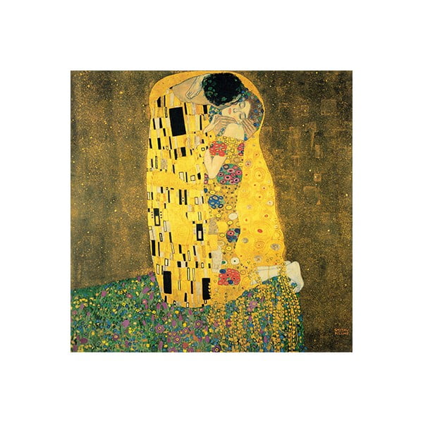 Reprodukcia obrazu Gustav Klimt - The Kiss, 60 × 60 cm