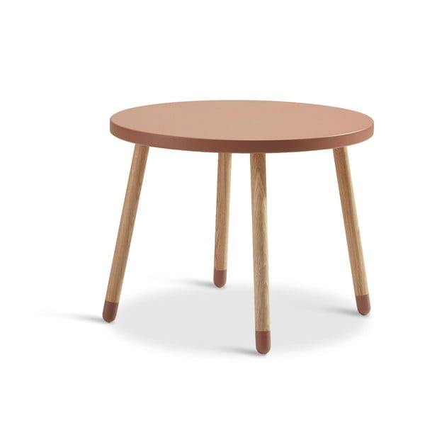 Ružový detský stolík Flexa Dots, ø 60 cm