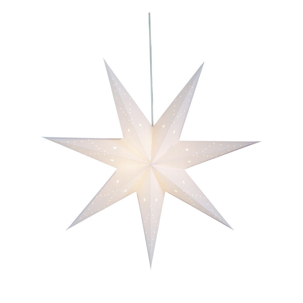 E-shop Biela vianočná závesná svetelná dekorácia Markslöjd Saturnus, výška 75 cm