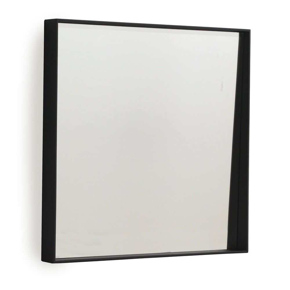 E-shop Čierne nástenné zrkadlo Geese Thin, 40 × 40 cm