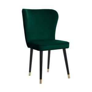 Zelená jedálenská stolička s detailmi v zlatej farbe JohnsonStyle Odette French Velvet