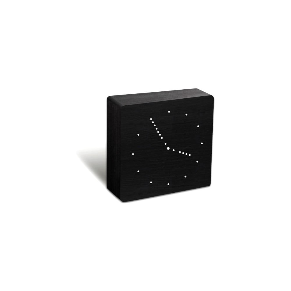 E-shop Čierny budík s bielym LED displejom Gingko Analogue Click Clock