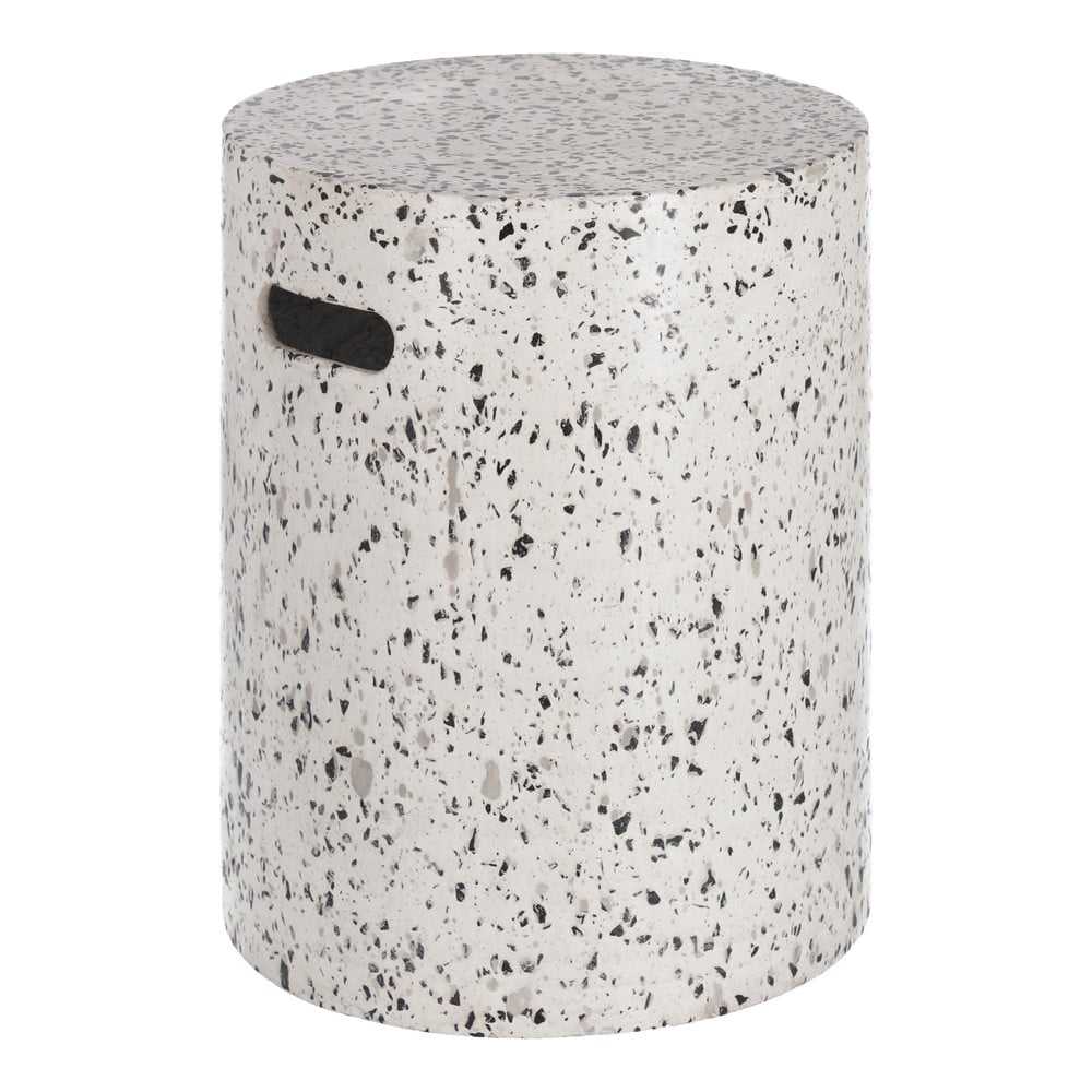 E-shop Biely betónový odkladací stolík Kave Home Jenell, ⌀ 35 cm
